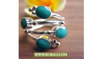 Finger Rings Turquoise Alpaca Silver Bali